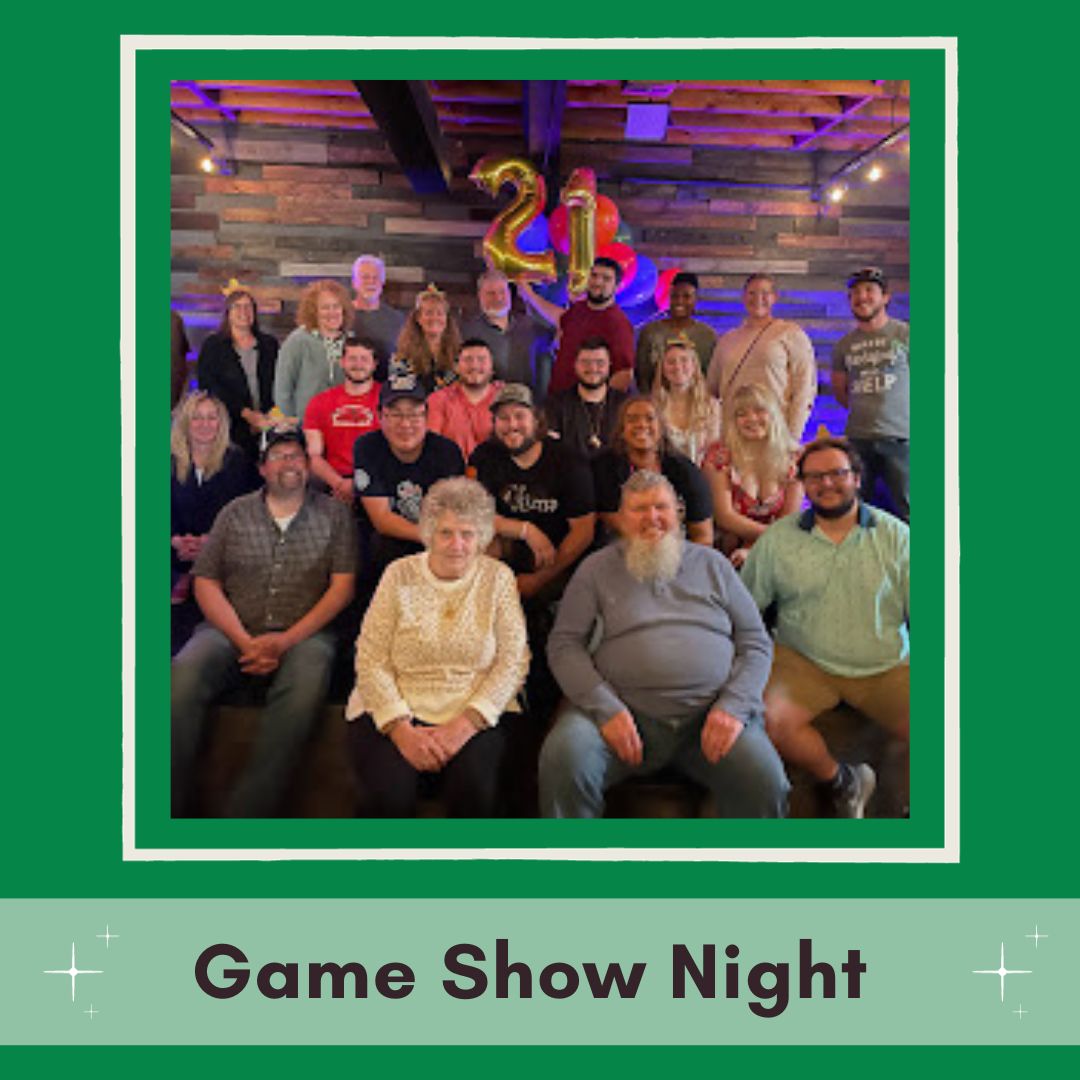 group of game show night customers